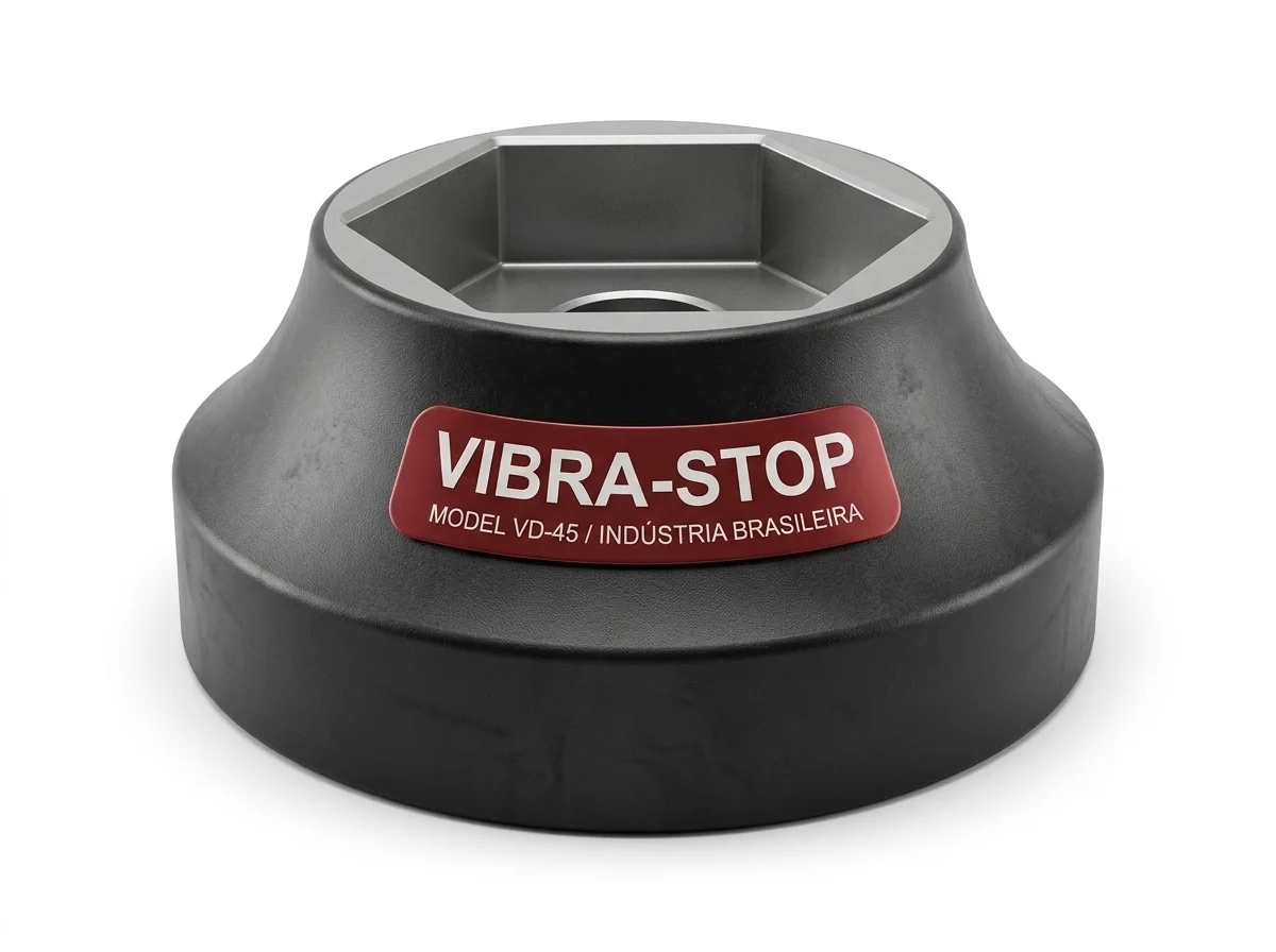 Amortecedor Vibra-Stop Linha Calço Lavadora — geometria hexagonal com aderência ao piso para máquinas de lavar