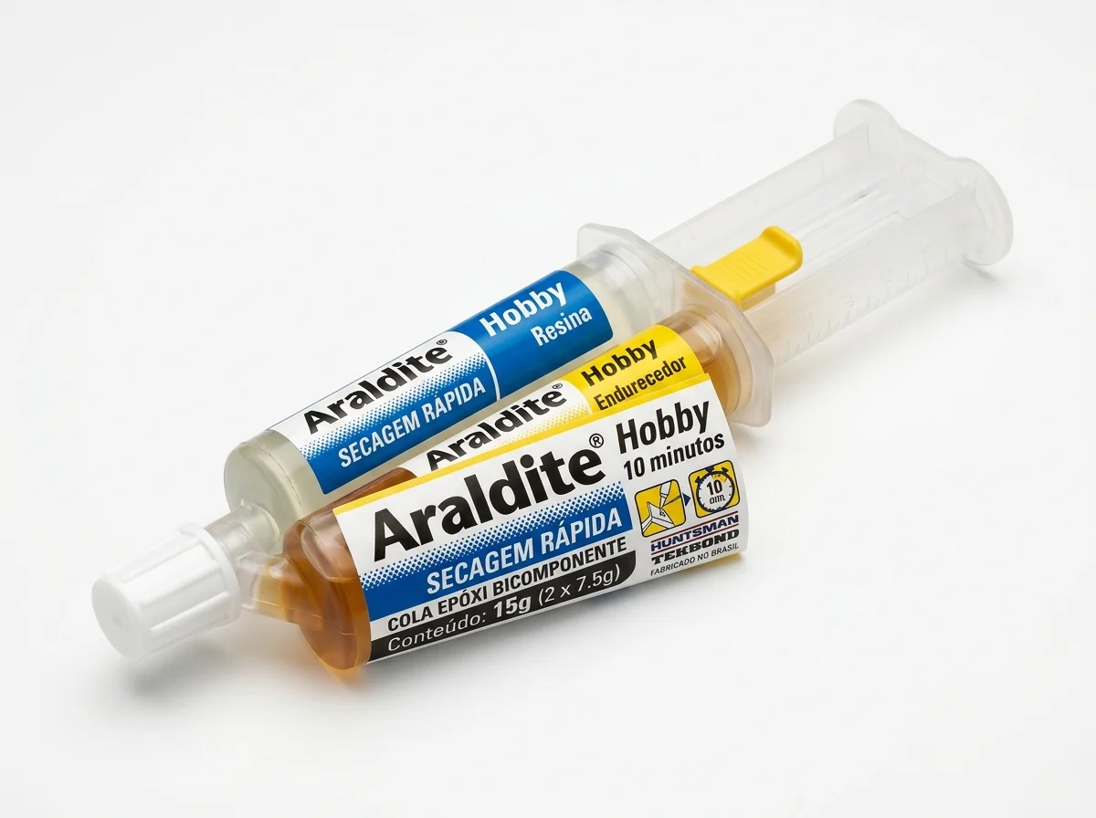 Seringa dupla de Araldite Hobby 10 minutos com rótulo clássico — Guarubor