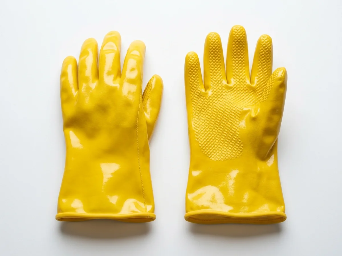 Par de luvas de PVC amarelo cano curto — Guarubor EPI