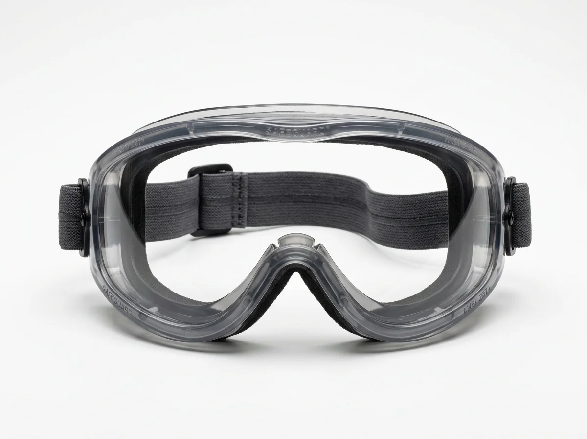 Óculos de segurança ampla visão tipo goggle com visor panorâmico e elástico — Guarubor EPI
