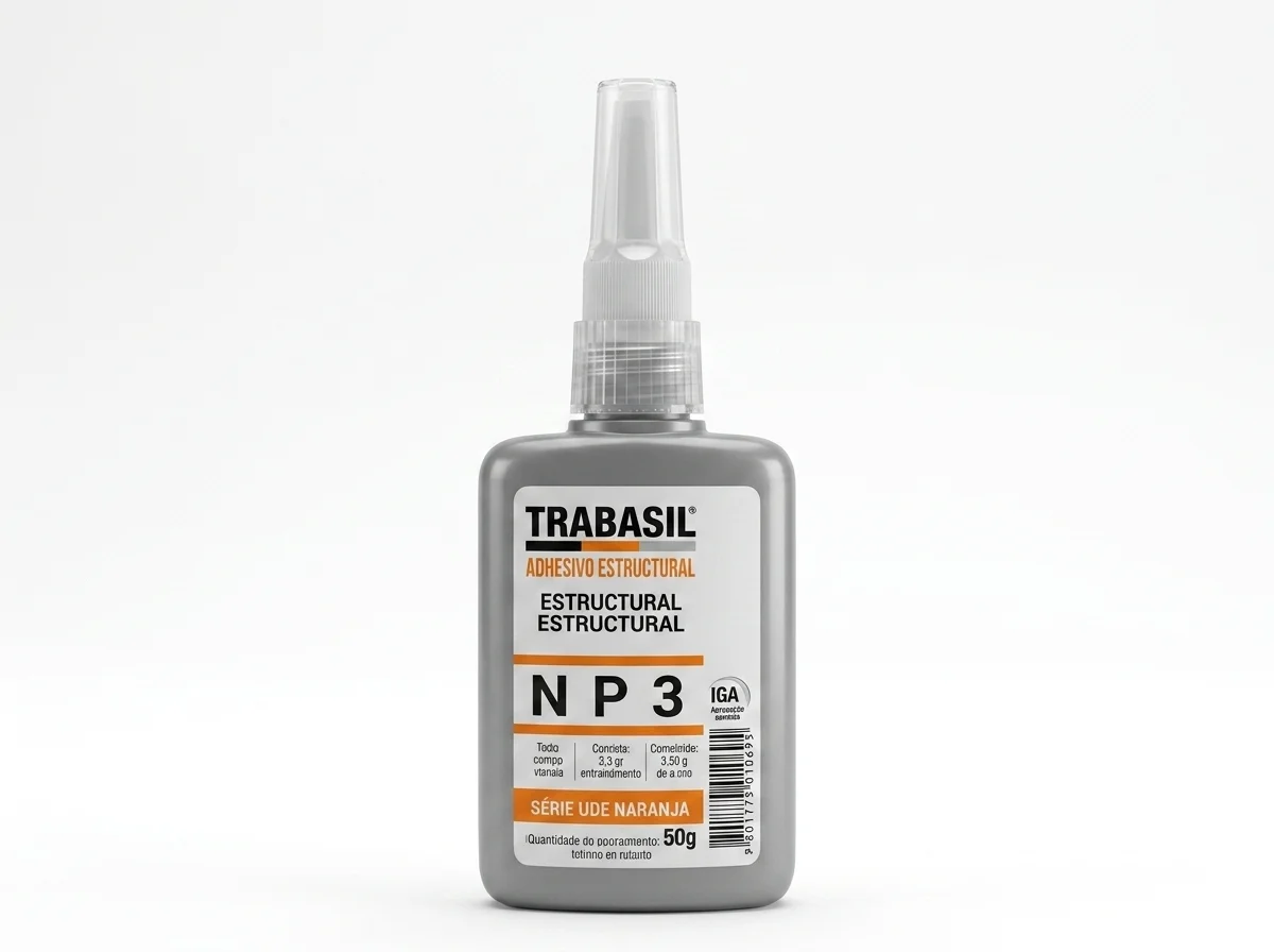 Trabasil NP3 — adesivo estrutural anaeróbico para vidro-vidro, metal-metal e espelhos retrovisores com Activador N